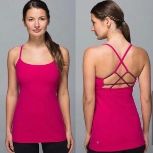 Lululemon Dancing Warrior Pink Strappy Back Tank Top